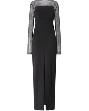 Genny Vestido de fiesta con aplique de malla - Negro