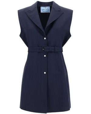 Prada Single-Breasted Gilet - Blue