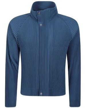 Homme Plissé Issey Miyake Pleated Raglan-Sleeve Jacket - Blue