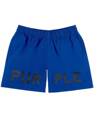 Purple Brand Wordmark Shorts - Blue