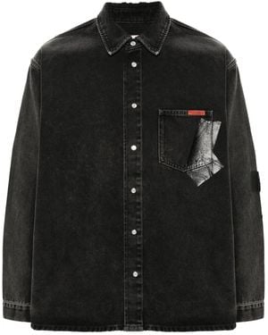 Martine Rose Tape-Embellished Denim Jacket - Black
