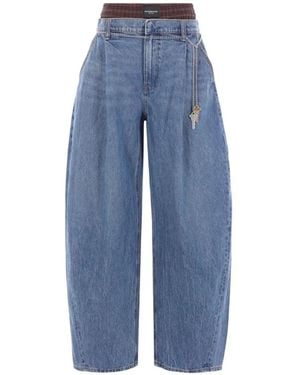 Alexander Wang Vaqueros Oversize Con Pinzas - Azul
