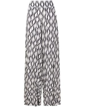 Amir Slama Wave-Print Palazzo Pants - White