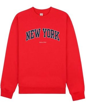 Sporty & Rich Cotton Long-Sleeve Sweatshirt - Red
