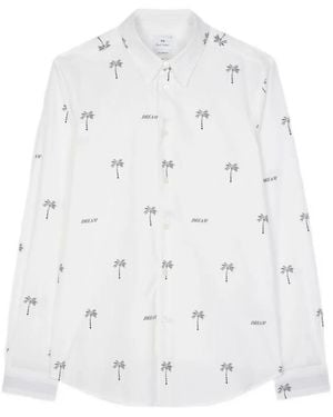 Paul Smith Palm-Tree Print Shirt - White
