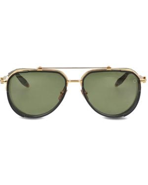 Akoni Echo Pilot-frame Sunglasses - Green