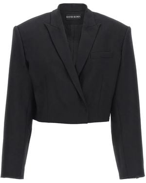 David Koma Cropped Blazer - Zwart