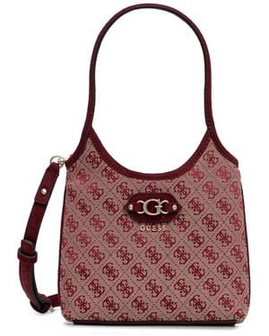 Guess Mini Samantha Monogram-Print Shoulder Bag - Purple