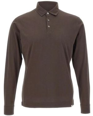 Diktat Long-Sleeve Polo Shirt - Brown