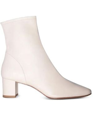 BY FAR Almond-Toe Ankle Boots - White