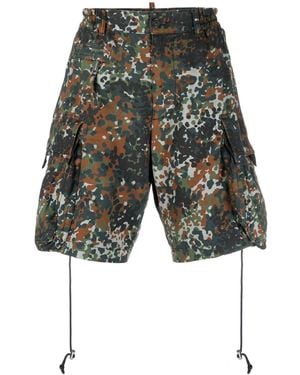 DSquared² Camouflage-Print Cargo Shorts - Blue