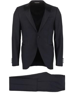 Canali Peak-Lapel Wool Suit - Black