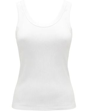 ODEEH Ribbed-Knit Tank Top - White