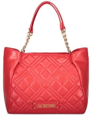 Love Moschino Quilted Chain Tote Bag - Red