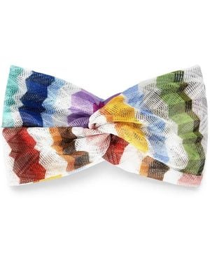 Missoni Haarband Met Zigzag-Patroon En Mesh - Blauw