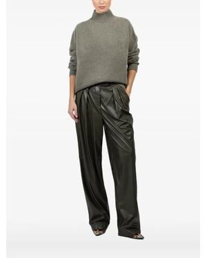 LeKasha Gerippter Pullover Mit Stehkragen - Grau