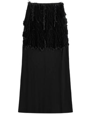 Maison Margiela Velvet-Panel Maxi Skirt - Black