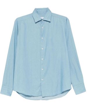 Manuel Ritz Washed Cotton-chambray Shirt - ブルー