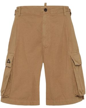 DSquared² Cotton Cargo Shorts - Brown