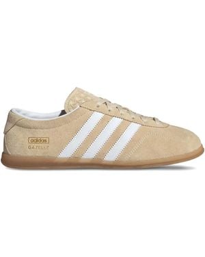 adidas Gazelle Lo Pro Three-Stripe Suede Trainers - Natural