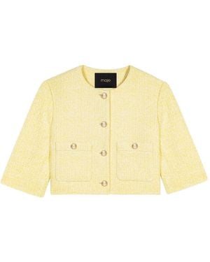 Maje Blazer Con Bolsillos Con Botones - Metálico