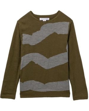 Comme des Garçons Pattern Knitted Crew Neck Jumper - Green