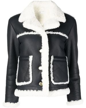 Thom Browne Notched-Collar Shearling-Trim Jacket - Black