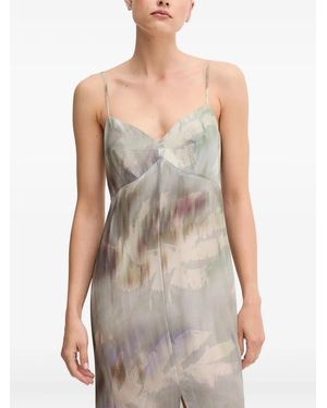 Sandro Ferrone Abstract-Print Maxi Dress - Gray