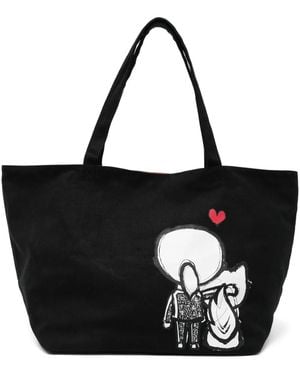 Karl Lagerfeld Ikon ハートプリント ハンドバッグ - ブラック