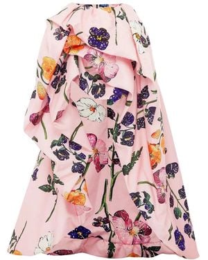 LEO LIN Fiorella Embellished Voluminous Skirt - Pink