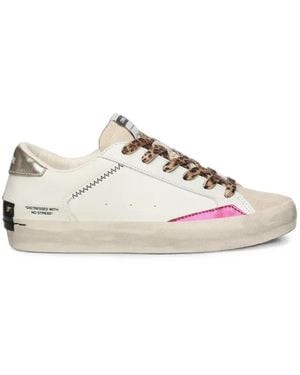 Crime London Sk8 Deluxe Lace-Up Trainers - Natural