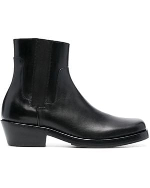 靴 RAF SIMONS 19AW Square Toe Boots Raf Simons square-toe Wedge Boots | Black | FARFETCH