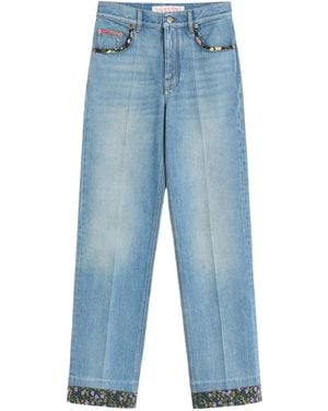 Valentino Garavani Jeans Met Bloemenprint - Blauw