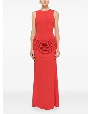Nissa Rhinestone-Embellished Maxi Dress - Red
