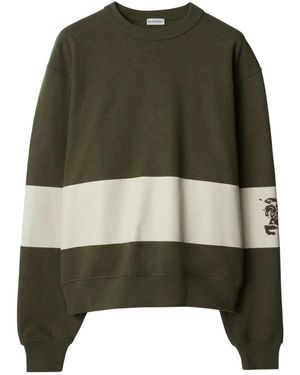 Burberry Ekd Stripe Cotton Jumper - Green