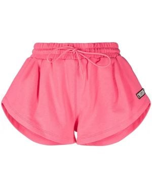 MSGM Logo-Patch Track Shorts - Pink