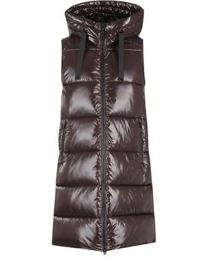 Save The Duck Zip Hooded Vest - Brown