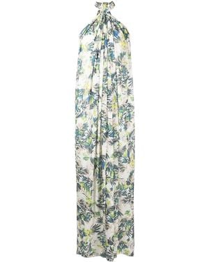 Bambah Petra Tropical-Print Maxi Dress - Blue