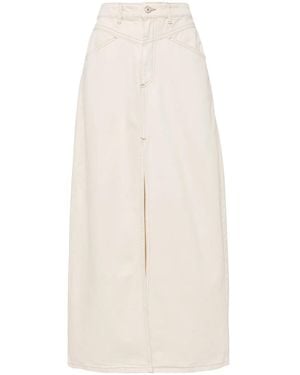 Free People Come As You Are Denim Skirt - White
