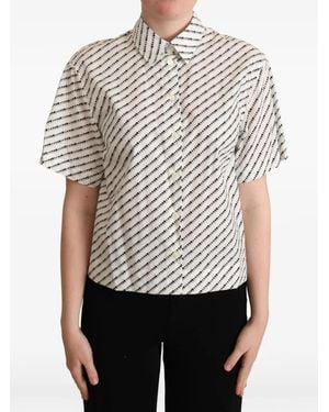 Dolce & Gabbana Dotted-Print Short-Sleeve Shirt - Grey