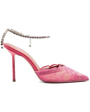 Castagna Lace Crystal-Embellished Heeled Court Shoes - Pink