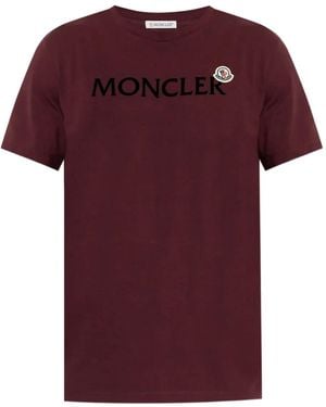 Moncler T-Shirt mit Logo-Print - Rot