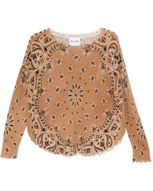 Kujten Mela Banda Bico Distressed-Effect Sweater - Natural