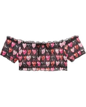 Fleur du Mal Ruched Mesh Cropped Top - Pink