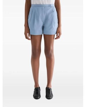 Jil Sander Pantalones Cortos Con Pinzas - Azul