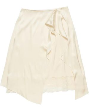 Acne Studios Lace-Detail Draped Midi Skirt - White