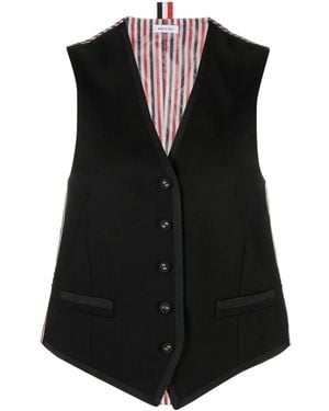 Thom Browne Weste Mit V-Ausschnitt - Schwarz