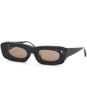Pushbutton X Ant Flip Up Sunglasses - Black
