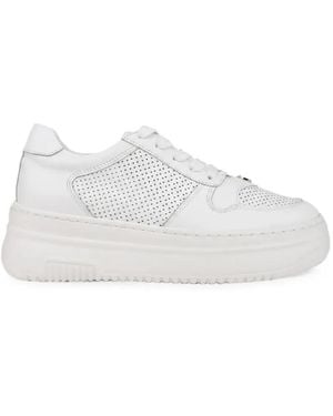 SERGIO MORETTI FIRENZE Perforated Platform Trainers - White