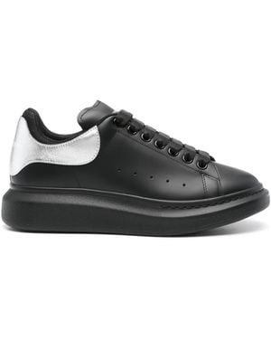 McQueen オーバーサイズ レザースニーカー - ブラック